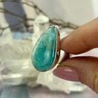 Green Teardrop Crystal Ring