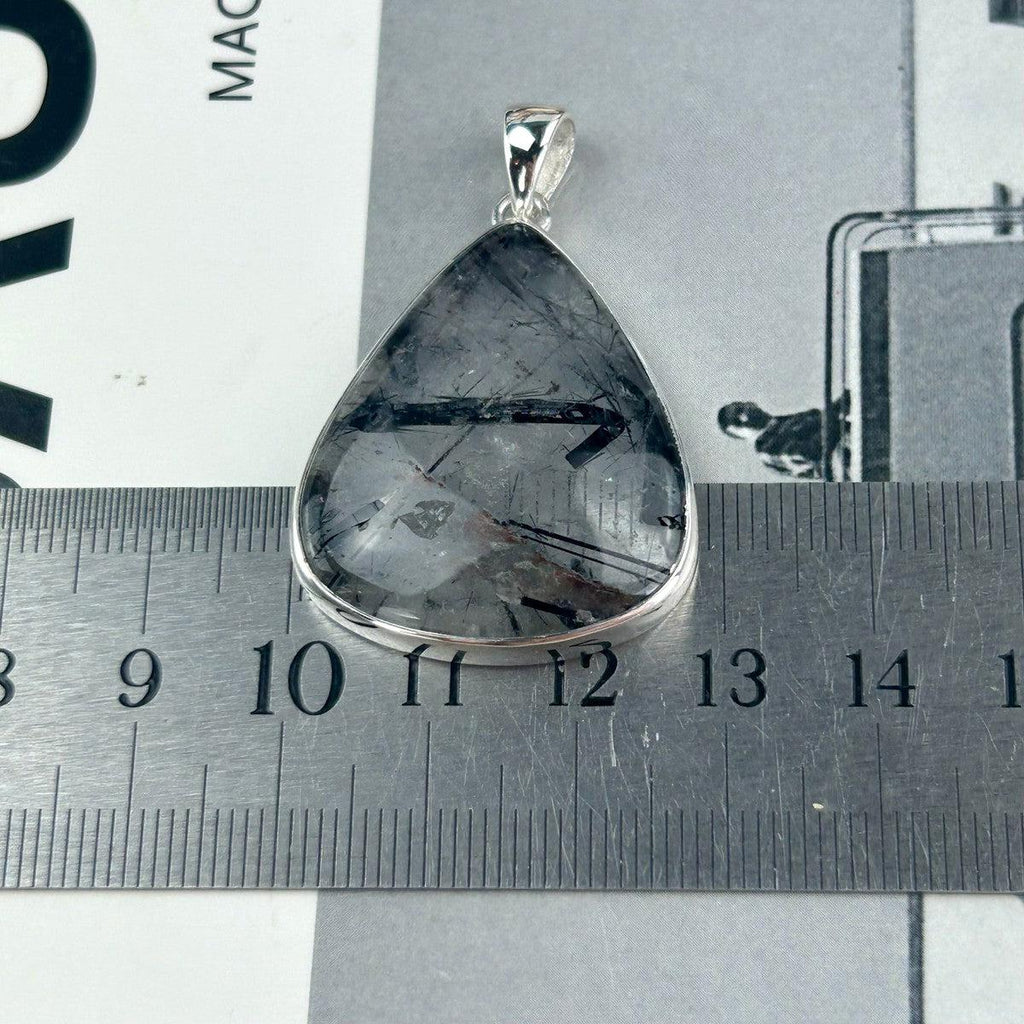 Black Tourmaline Rutile Pendant