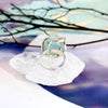 Open Size Aquamarine Ring