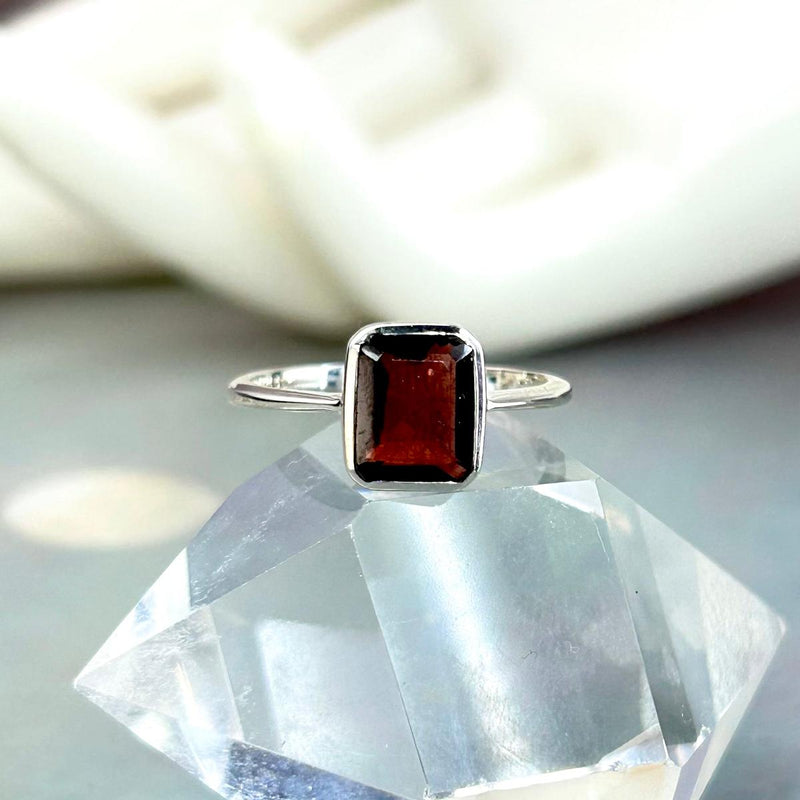 Assorted Gemstone Emerald Cut Ring