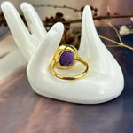 Purple Crystal Gold Ring