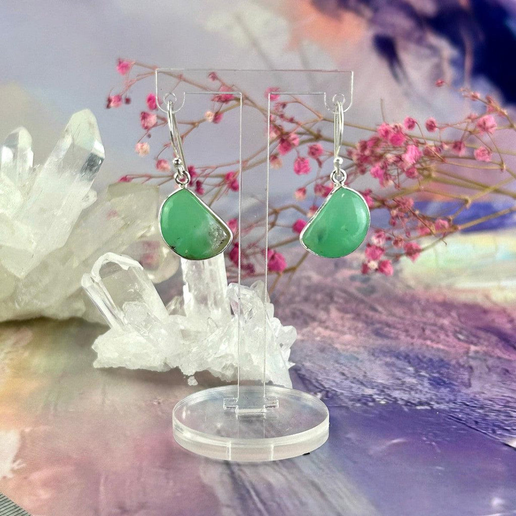Green Chalcedony Hook Earrings