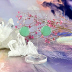 Green Chalcedony Circle Drop Earrings