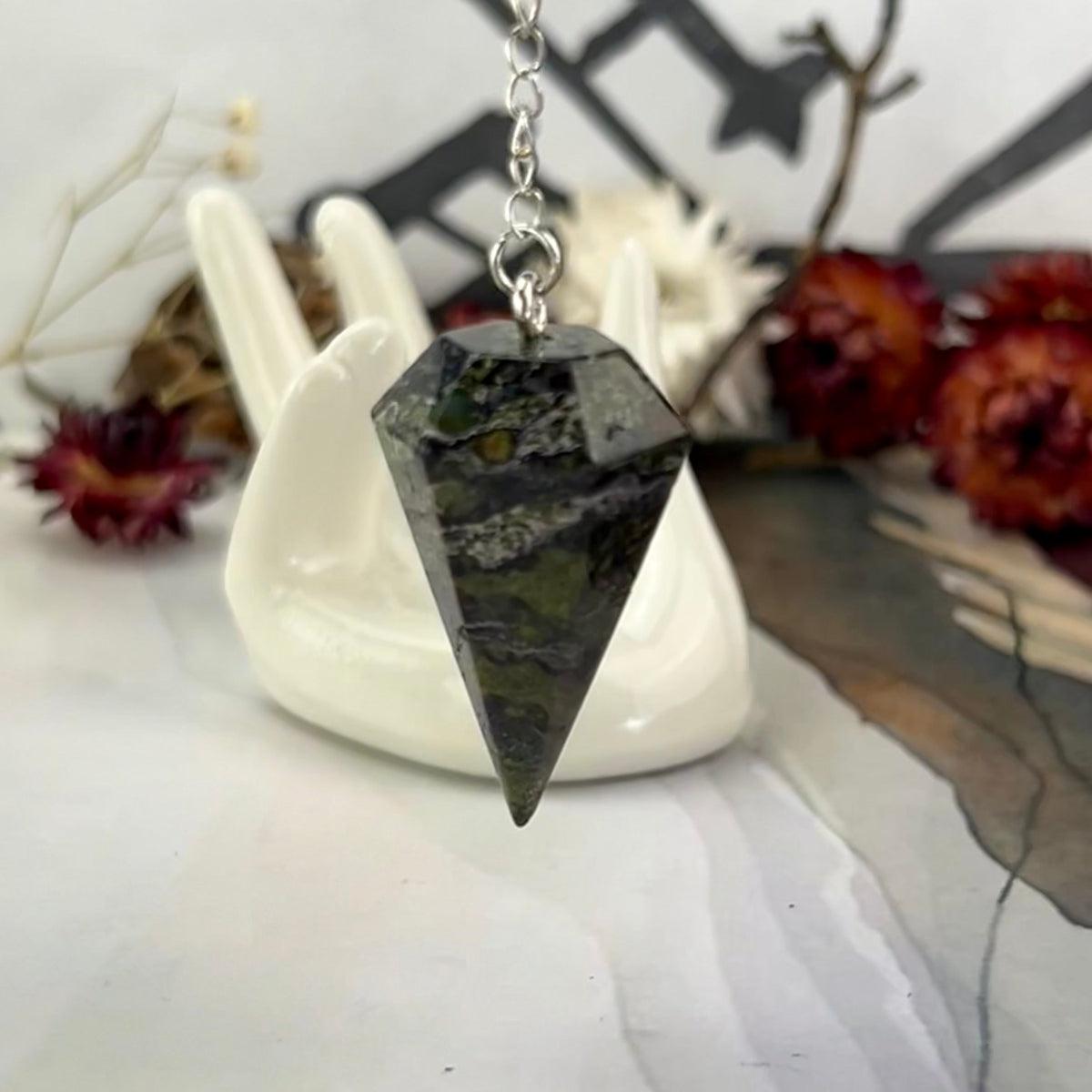 Dragon Print Stone Pendulum