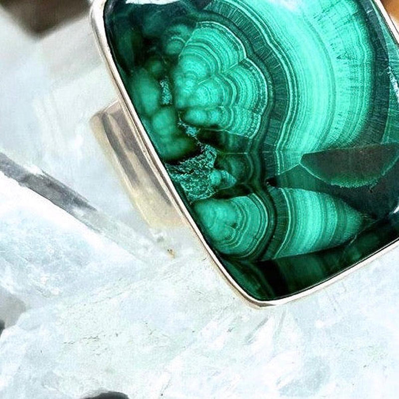 Malachite Rectangle Ring