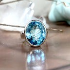 Large Blue Topaz Ring