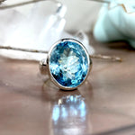 Large Blue Topaz Ring