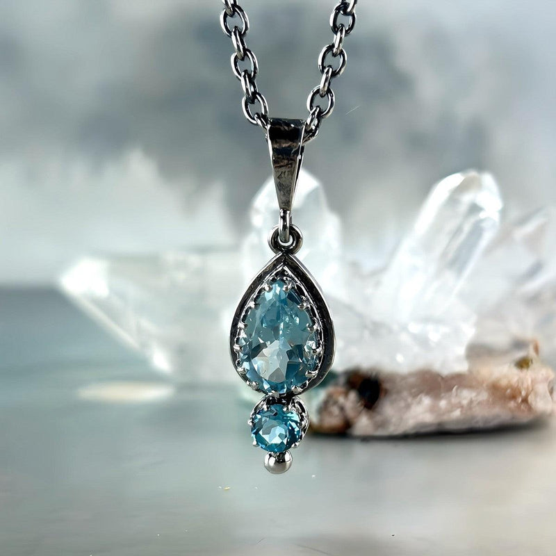 Blue Topaz Sterling Silver Pendant