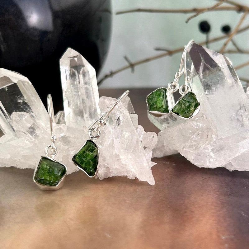Chrome Diopside Crystal Earrings