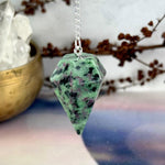 Zoisite with Ruby Pendulum