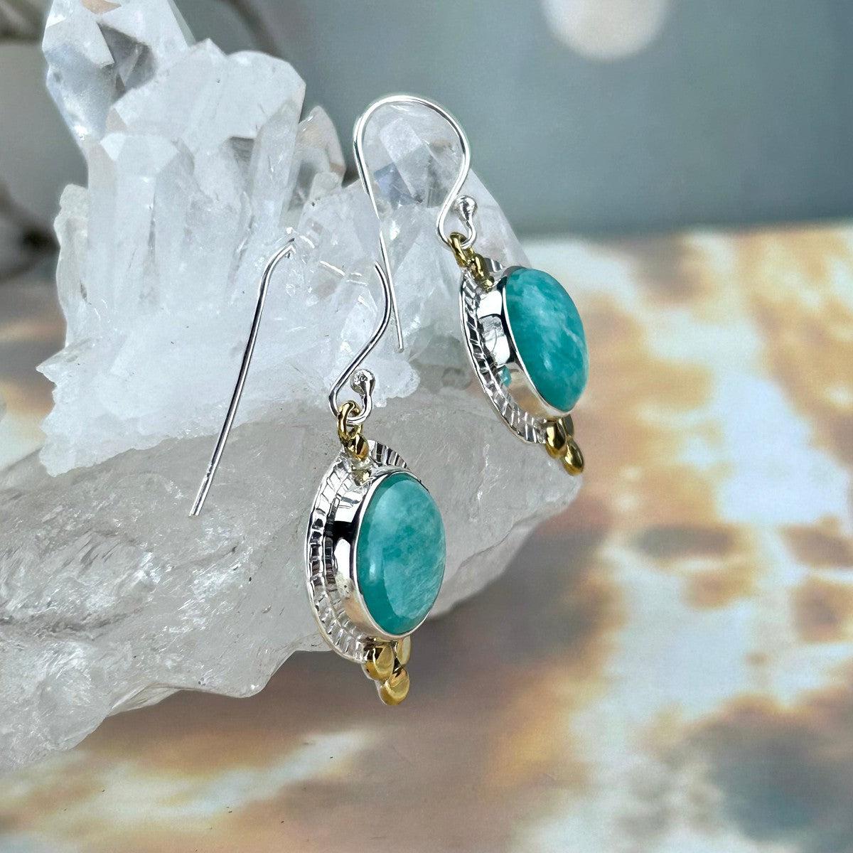 Green Crystal Drop Earrings
