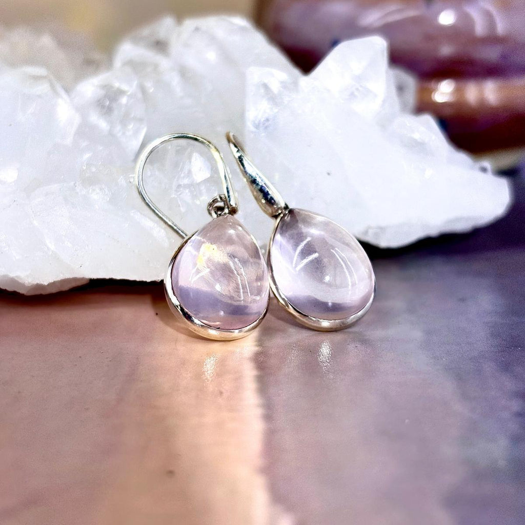 Polished Rose Quartz Earrings