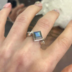 Unique Setting Labradorite Ring