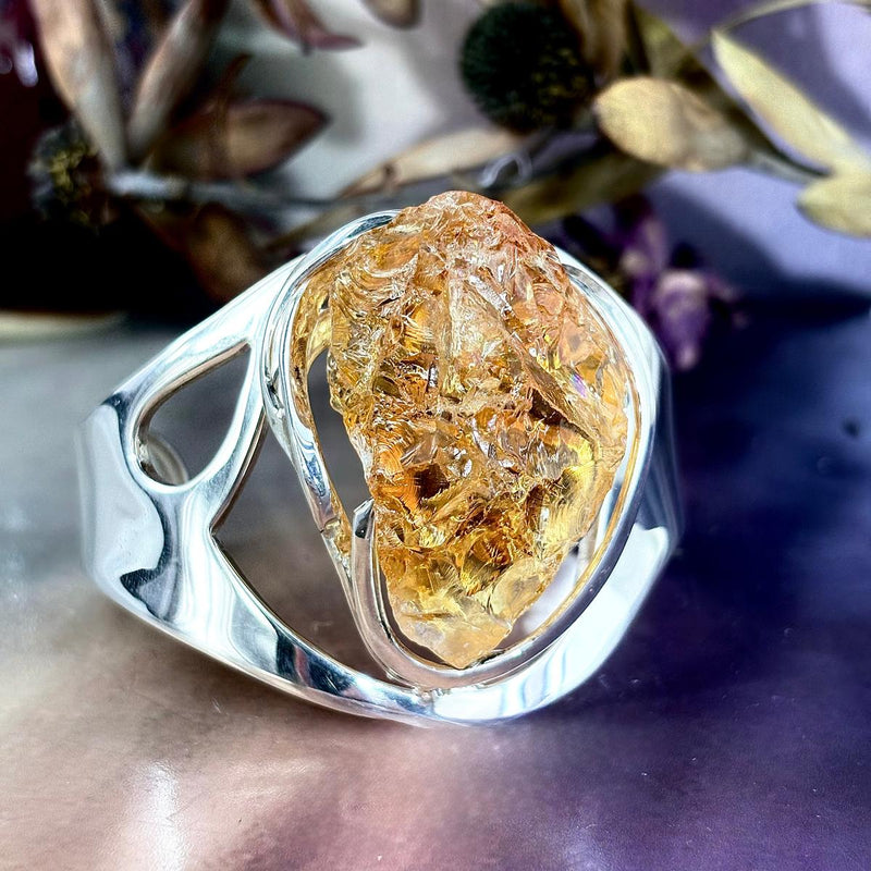 Yellow Crystal Large Cuff Bracelet