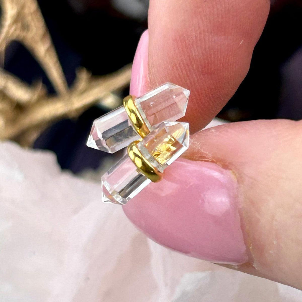 Quartz Bar Stud Earrings