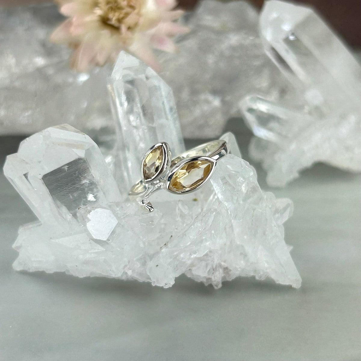 Citrine Leaf And Vine Ring