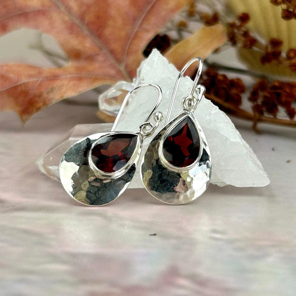 Garnet Teardrop Earrings