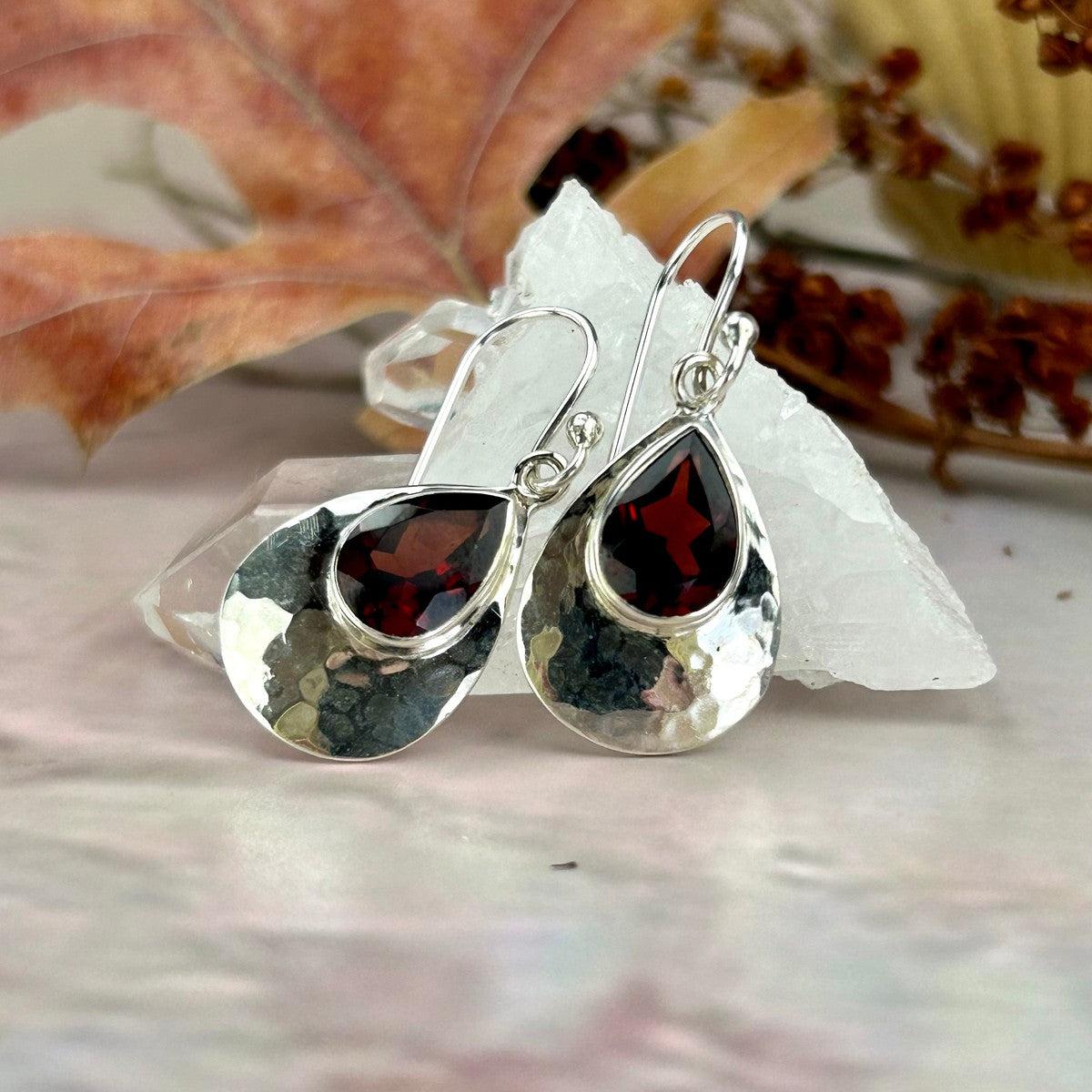 Garnet Teardrop Earrings
