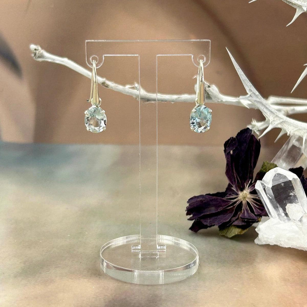 Dainty Aquamarine Gemstone Earrings
