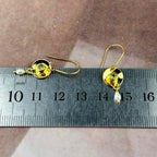 Green Crystal Gold Earrings