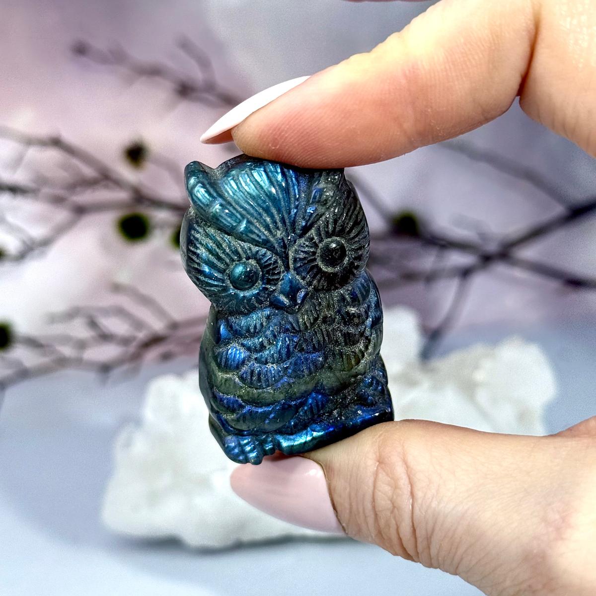 Hand Carved Crystal Owl