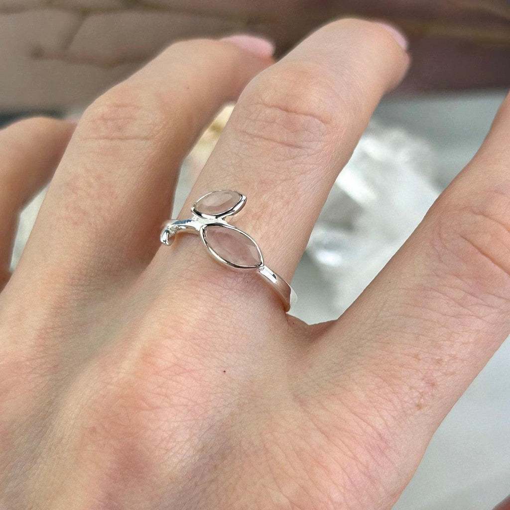 Pink Quartz Silver Ring