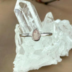 Rose Quartz Teardrop Cut Ring