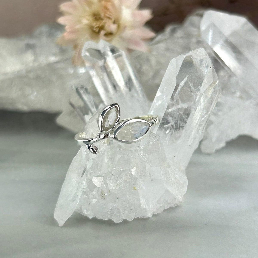 Moonstone Leaf Ring