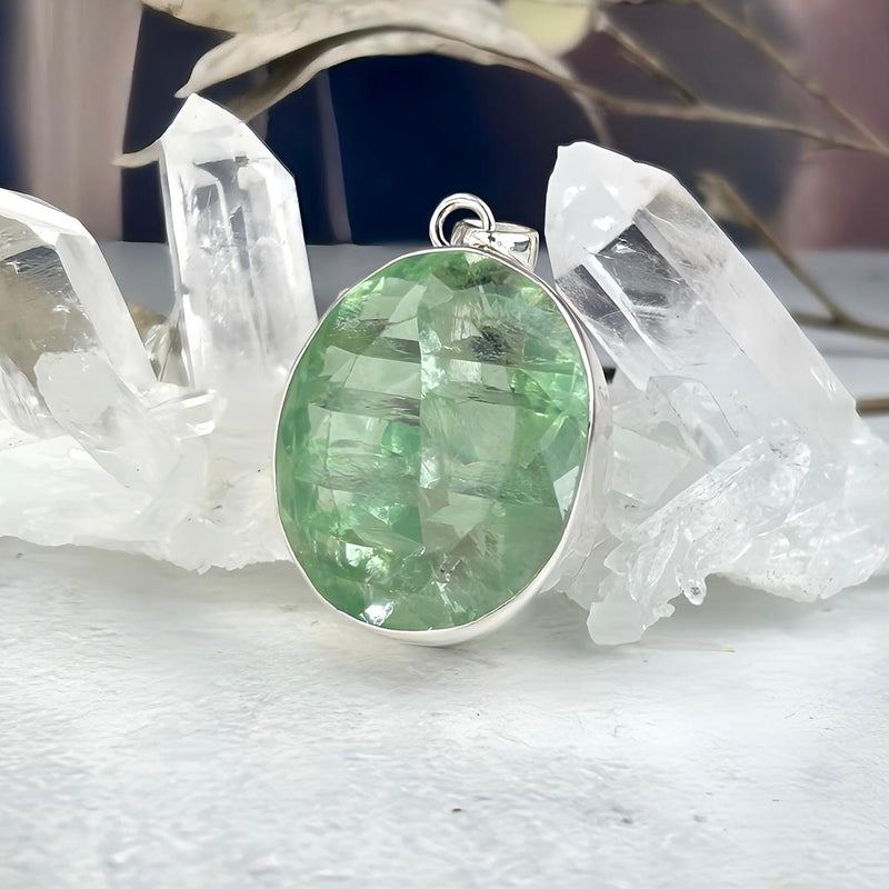 Chunky Oval Crystal Pendant