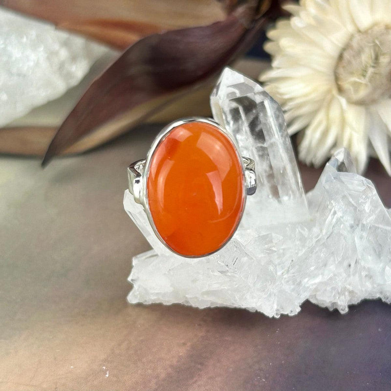 Orange Carnelian Crystal Ring