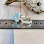 Battered Silver Band Crystal Ring