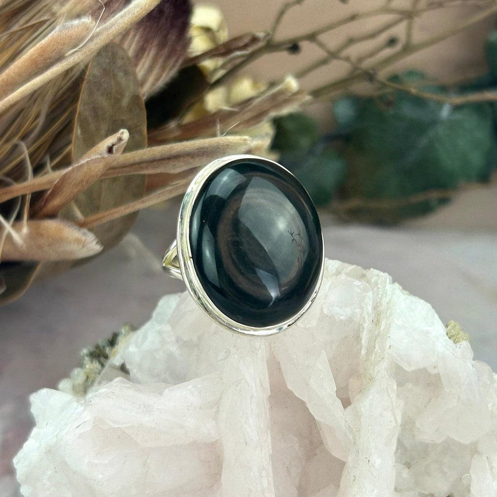Metallic Brown Crystal Ring