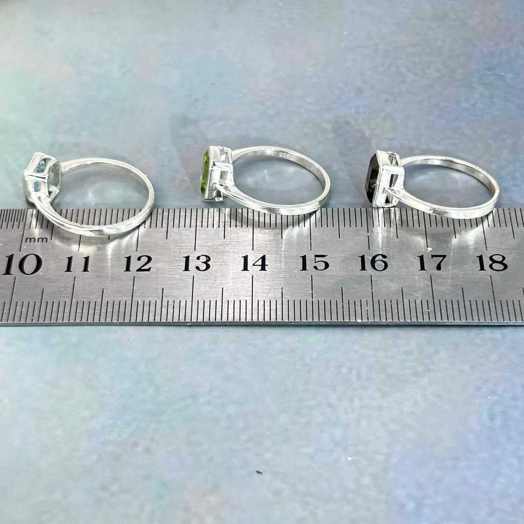 Assorted Gemstone Emerald Cut Ring