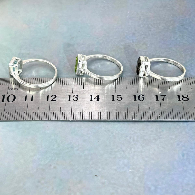 Assorted Gemstone Emerald Cut Ring