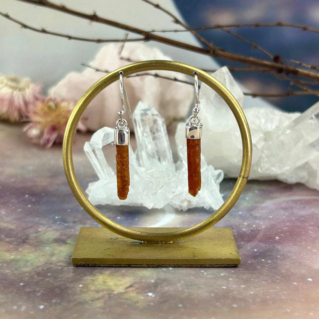 Orange Crystal Drop Earrings