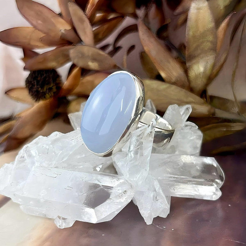 Blue Chalcedony Oval Ring