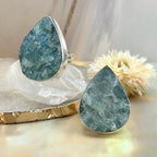 Large Raw Aquamarine Ring