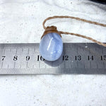 Blue Lace Agate & Leather Cord Talisman Necklaces (Med)