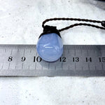 Blue Lace Agate & Leather Cord Talisman Necklaces (Med)