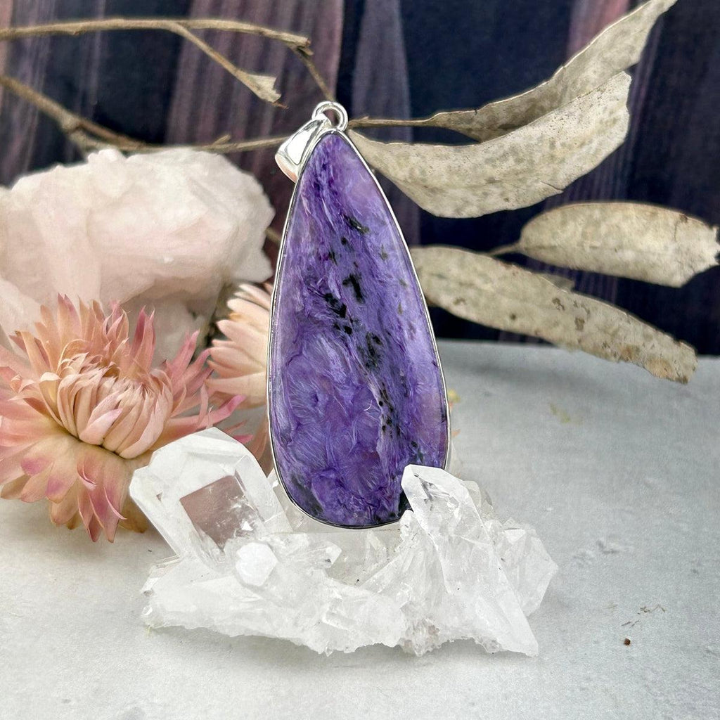 Purple Crystal Sterling Silver Pendant