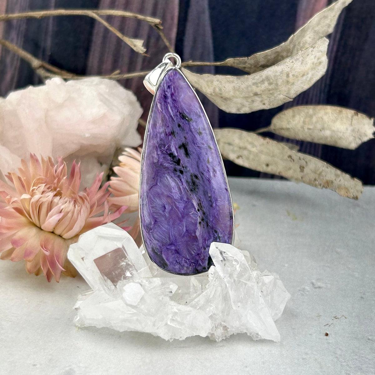 Purple Crystal Sterling Silver Pendant
