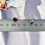 Garnet Rectangle Drop Earrings