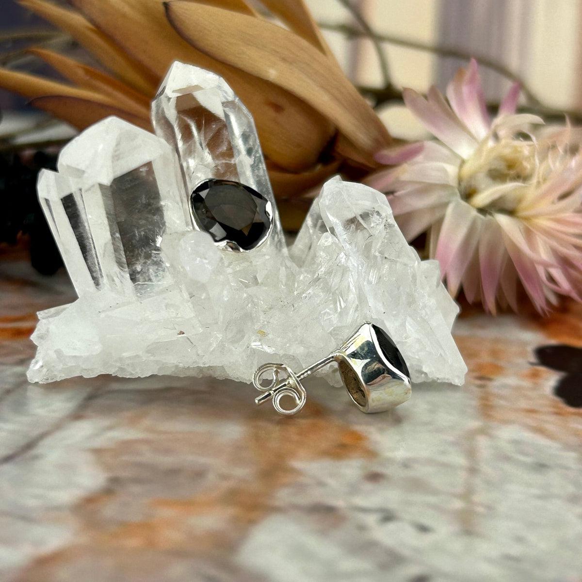 Large Smokey Quartz Studs