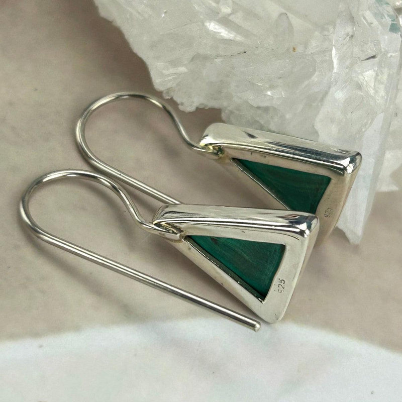 Malachite Pyramid Earrings