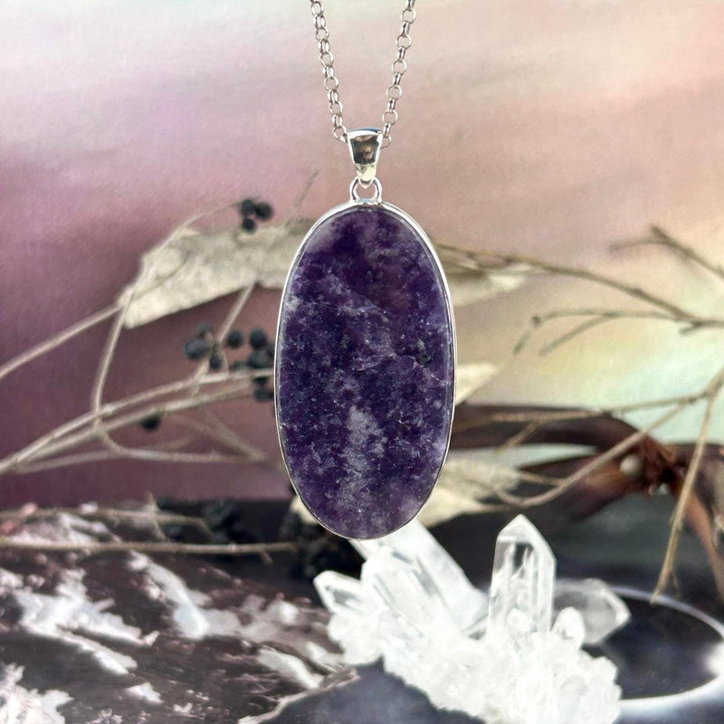 Large Purple Stone Necklace