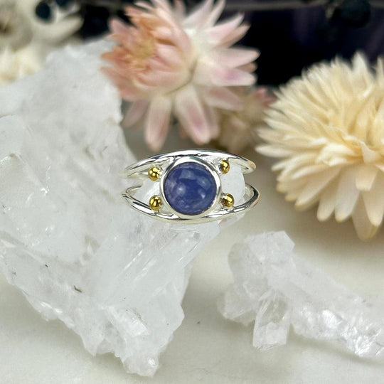 Tanzanite Round Split Shank Ring