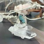 Elongated Oval Larimar Ring