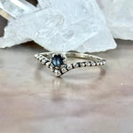 Sapphire Brilliant Cut V Ring