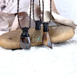 Boulder Opal & Leather Cord Talisman Necklaces