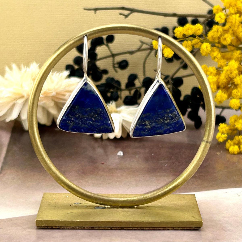 Lapis Lazuli Pyramid Earrings